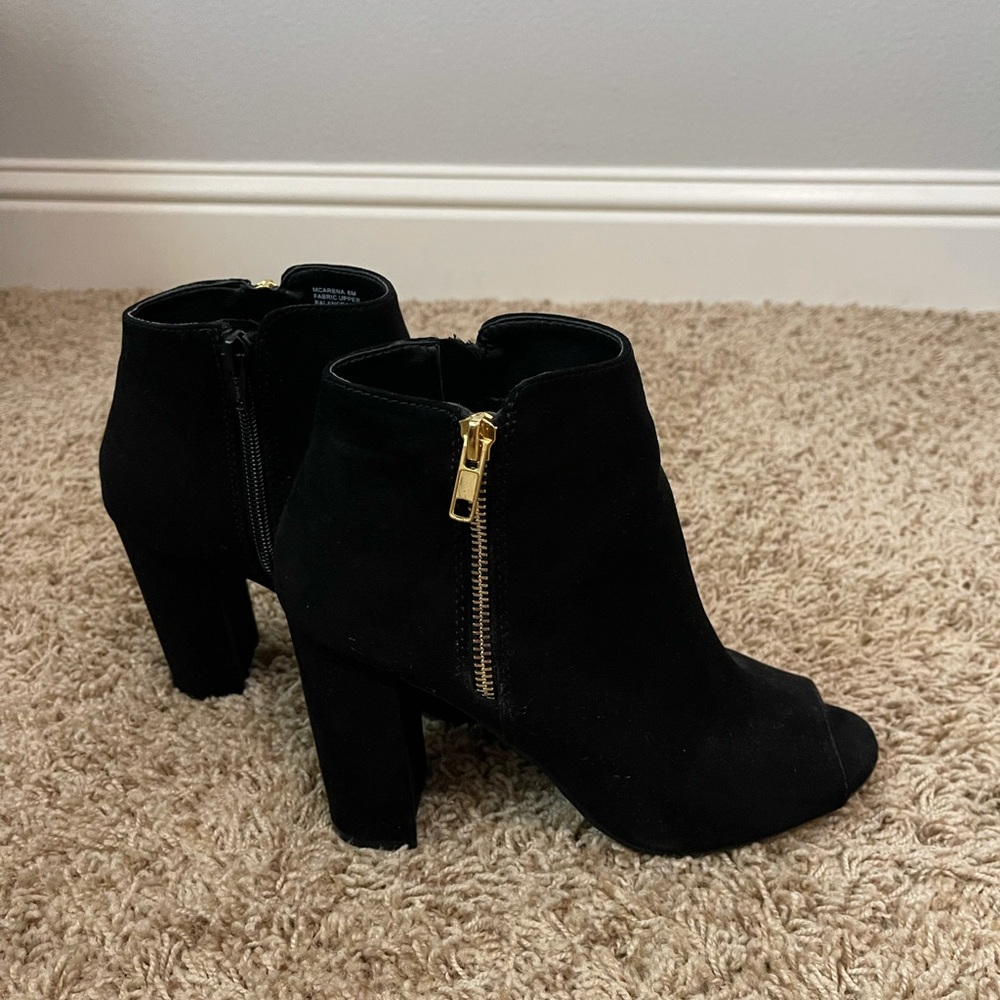 Material Girl Black Heeled Boots